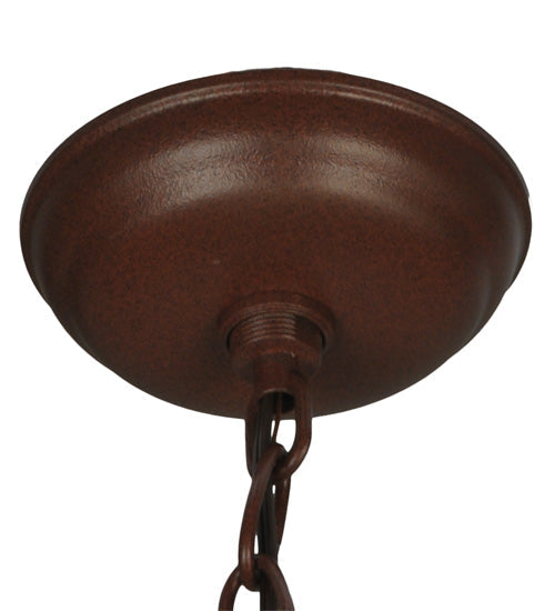 Meyda Lighting Fulton 8" Rust Lone Bear Pendant Light With Amber Mica Shade Glass