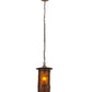 Meyda Lighting Fulton 8" Rust Lone Bear Pendant Light With Amber Mica Shade Glass