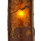 Meyda Lighting Fulton 8" Rust Lone Bear Pendant Light With Amber Mica Shade Glass