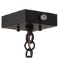 Meyda Lighting Fulton 8" Solar Black Winter Pine Mini Pendant Light With Clear Leaf Shade Glass