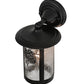 Meyda Lighting Fulton 8" Solar Black Winter Pine Solid Mount Wall Sconce With Clear Shade Glass