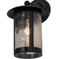 Meyda Lighting Fulton 8" Solar Black Winter Pine Solid Mount Wall Sconce With Clear Shade Glass
