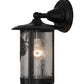 Meyda Lighting Fulton 8" Solar Black Winter Pine Solid Mount Wall Sconce With Clear Shade Glass