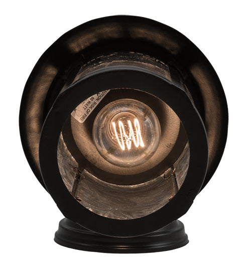 Meyda Lighting Fulton 8" Solar Black Winter Pine Solid Mount Wall Sconce With Clear Shade Glass
