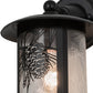 Meyda Lighting Fulton 8" Solar Black Winter Pine Solid Mount Wall Sconce With Clear Shade Glass