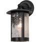Meyda Lighting Fulton 8" Solar Black Winter Pine Solid Mount Wall Sconce With Clear Shade Glass