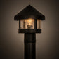 Meyda Lighting Fulton 8" Textured Black Prime Outdoor Post Mount Light With Clear Seeded Shade Glass