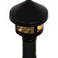 Meyda Lighting Fulton 8" Textured Black Prime Outdoor Post Mount Light With Clear Seeded Shade Glass