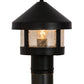 Meyda Lighting Fulton 8" Textured Black Prime Outdoor Post Mount Light With Clear Seeded Shade Glass