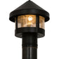 Meyda Lighting Fulton 8" Textured Black Prime Outdoor Post Mount Light With Clear Seeded Shade Glass