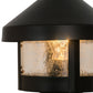 Meyda Lighting Fulton 8" Textured Black Prime Outdoor Post Mount Light With Clear Seeded Shade Glass