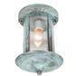 Meyda Lighting Fulton 8" Verdigris Flush Mount Light With Clear Seeded Shade Glass