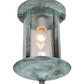 Meyda Lighting Fulton 8" Verdigris Flush Mount Light With Clear Seeded Shade Glass