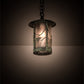 Meyda Lighting Fulton 8" Verdigris Song Bird Mini Pendant Light With Clear Seeded Shade Glass