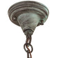 Meyda Lighting Fulton 8" Verdigris Song Bird Mini Pendant Light With Clear Seeded Shade Glass