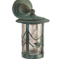 Meyda Lighting Fulton 8" Verdigris Song Bird Wall Sconce With Clear Seeded Shade Glass