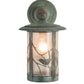 Meyda Lighting Fulton 8" Verdigris Song Bird Wall Sconce With Clear Seeded Shade Glass