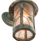 Meyda Lighting Fulton 8" Verdigris Song Bird Wall Sconce With Clear Seeded Shade Glass