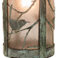 Meyda Lighting Fulton 8" Verdigris Song Bird Wall Sconce With Clear Seeded Shade Glass