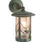 Meyda Lighting Fulton 8" Verdigris Song Bird Wall Sconce With Clear Seeded Shade Glass