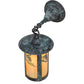 Meyda Lighting Fulton 8" Verdigris Whispering Pines Hanging Wall Sconce With Beige Iridescent Shade Glass
