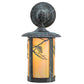 Meyda Lighting Fulton 8" Verdigris Whispering Pines Hanging Wall Sconce With Beige Iridescent Shade Glass