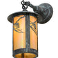 Meyda Lighting Fulton 8" Verdigris Whispering Pines Hanging Wall Sconce With Beige Iridescent Shade Glass