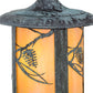 Meyda Lighting Fulton 8" Verdigris Whispering Pines Hanging Wall Sconce With Beige Iridescent Shade Glass
