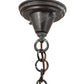 Meyda Lighting Fulton 8" Verdigris Winter Pine Mini Pendant Light With Beige Art Shade Glass
