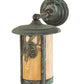 Meyda Lighting Fulton 8" Verdigris Winter Pine Solid Mount Wall Sconce With Beige Iridescent Shade Glass