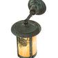 Meyda Lighting Fulton 8" Verdigris Winter Pine Solid Mount Wall Sconce With Beige Iridescent Shade Glass