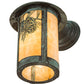 Meyda Lighting Fulton 8" Verdigris Winter Pine Solid Mount Wall Sconce With Beige Iridescent Shade Glass