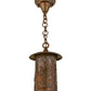 Meyda Lighting Fulton 8" Vintage Copper Apple Branch Pendant Light With Silver Mica Shade Glass