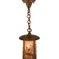 Meyda Lighting Fulton 8" Vintage Copper Apple Branch Pendant Light With Silver Mica Shade Glass