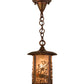 Meyda Lighting Fulton 8" Vintage Copper Apple Branch Pendant Light With Silver Mica Shade Glass