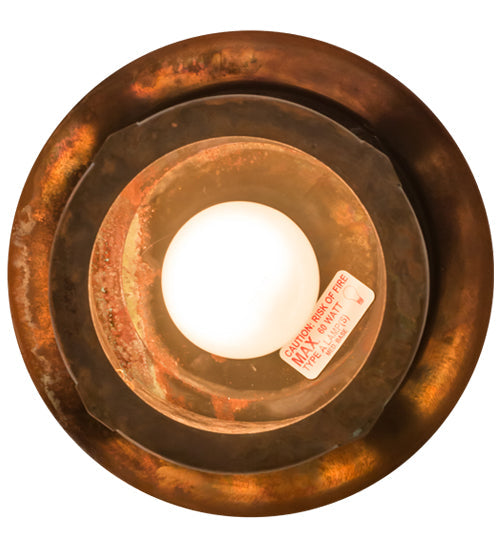 Meyda Lighting Fulton 8" Vintage Copper Apple Branch Pendant Light With Silver Mica Shade Glass