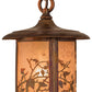 Meyda Lighting Fulton 8" Vintage Copper Apple Branch Pendant Light With Silver Mica Shade Glass
