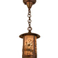 Meyda Lighting Fulton 8" Vintage Copper Apple Branch Pendant Light With Silver Mica Shade Glass