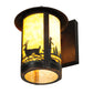 Meyda Lighting Fulton 8" Vintage Copper Deer Creek Wall Sconce With Beige Art Shade Glass