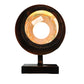 Meyda Lighting Fulton 8" Vintage Copper Deer Creek Wall Sconce With Beige Art Shade Glass