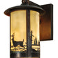 Meyda Lighting Fulton 8" Vintage Copper Deer Creek Wall Sconce With Beige Art Shade Glass