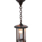 Meyda Lighting Fulton 8" Vintage Copper Dragonfly Pendant Light With Clear Seeded Shade Glass