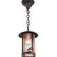 Meyda Lighting Fulton 8" Vintage Copper Dragonfly Pendant Light With Clear Seeded Shade Glass