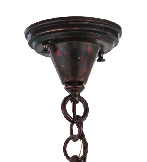 Meyda Lighting Fulton 8" Vintage Copper Dragonfly Pendant Light With Clear Seeded Shade Glass
