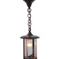 Meyda Lighting Fulton 8" Vintage Copper Dragonfly Pendant Light With Clear Seeded Shade Glass