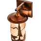 Meyda Lighting Fulton 8" Vintage Copper Lone Bear Wall Sconce With Silver Mica Shade Glass