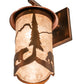 Meyda Lighting Fulton 8" Vintage Copper Lone Bear Wall Sconce With Silver Mica Shade Glass