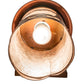 Meyda Lighting Fulton 8" Vintage Copper Lone Bear Wall Sconce With Silver Mica Shade Glass