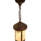 Meyda Lighting Fulton 8" Vintage Copper Spider Web Ceiling Pendant Light With Beige Art Shade Glass