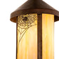 Meyda Lighting Fulton 8" Vintage Copper Spider Web Ceiling Pendant Light With Beige Art Shade Glass